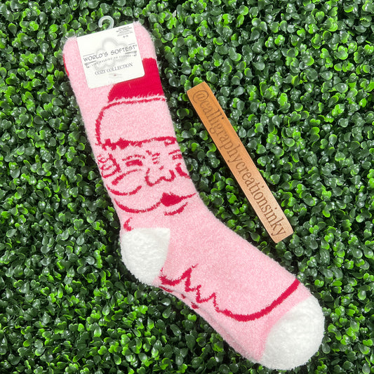 Santa Face Holiday Christmas Cozy Crew | World’s Softest Socks