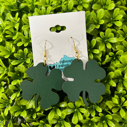 Wooden Shamrock Earrings