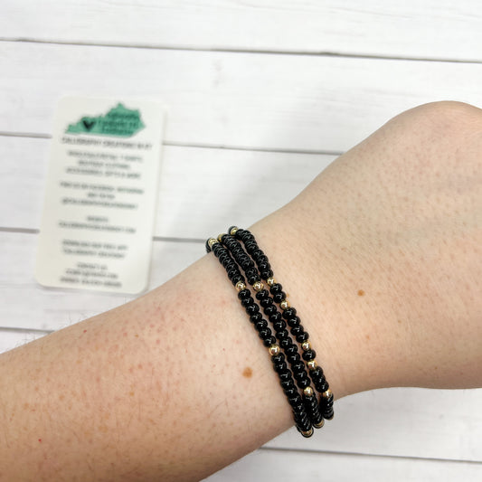 Black Sprinkle Beaded Blondes Bracelet Set