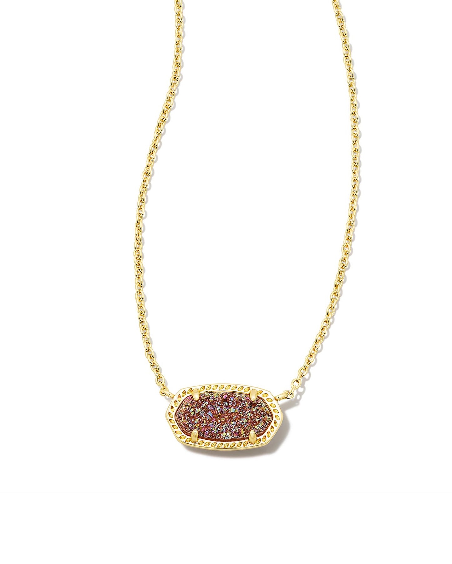 Kendra Scott Elisa Pendant Necklace - Gold Spice Drusy