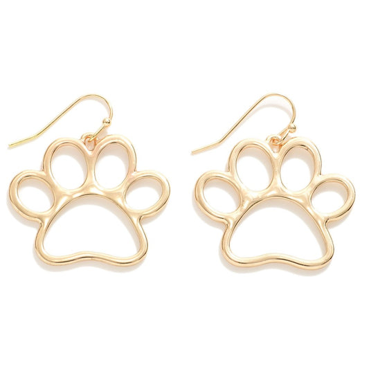 Gold Paw Print Earrings