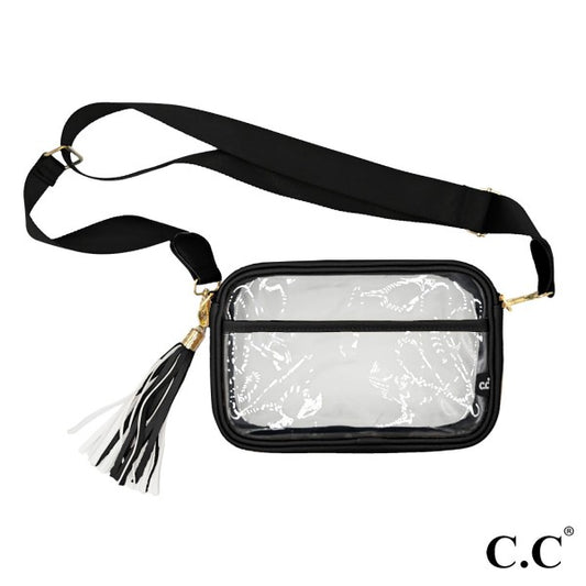 Black - C.C. Clear Crossbody Purse