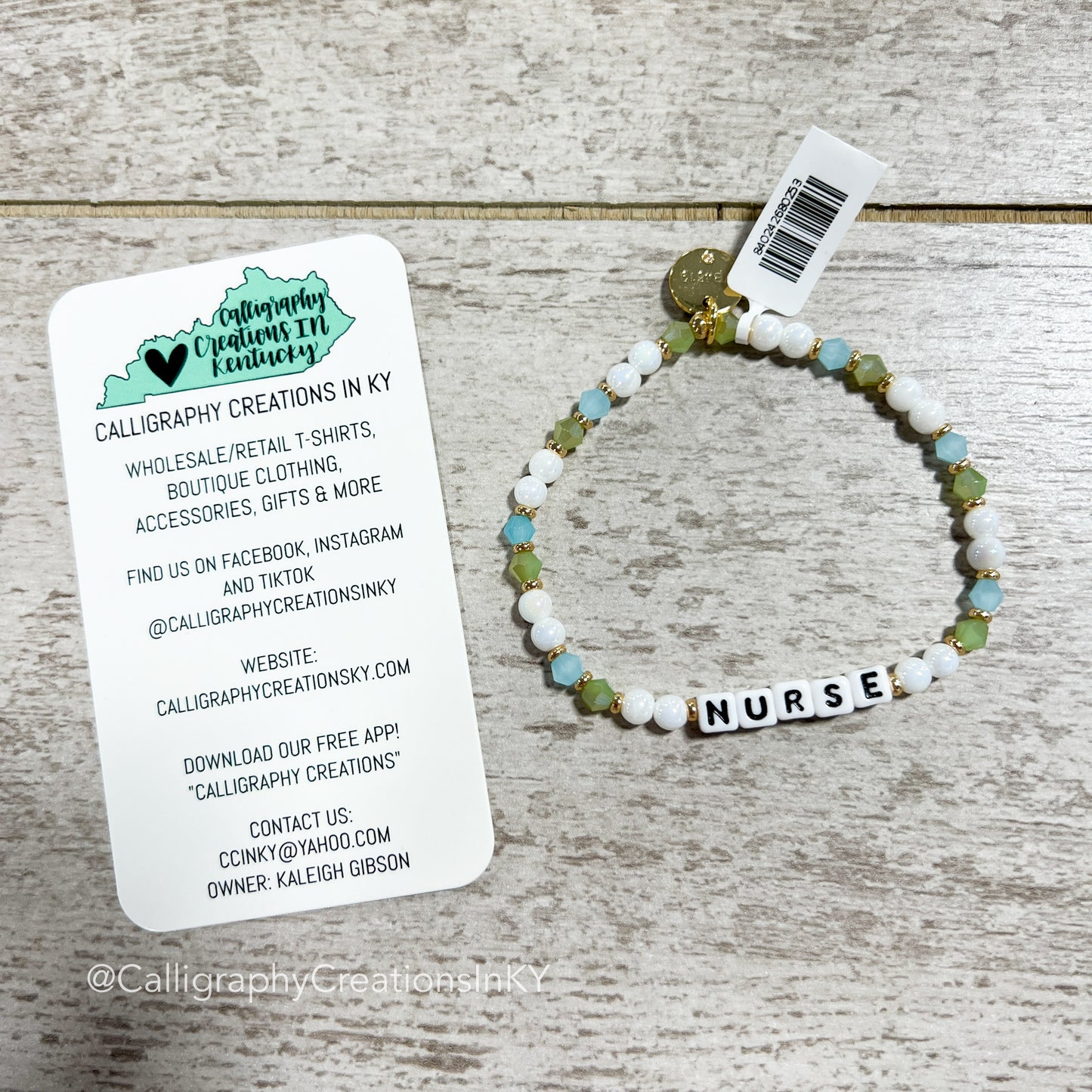 Nurse - Sea Breeze Little Words Project Beaded Bracelet