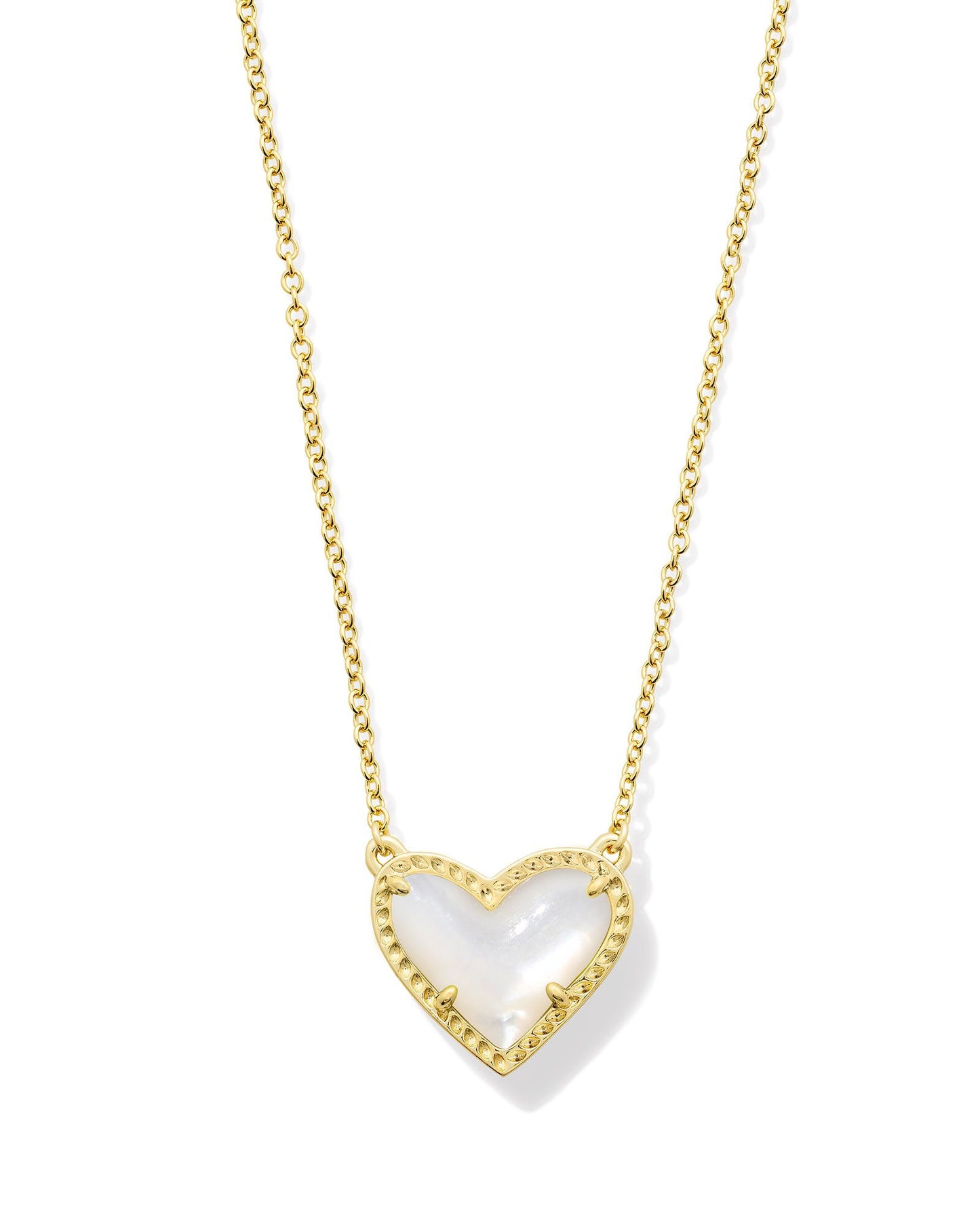 Kendra Scott Ari Heart Pendant Necklace - Gold Ivory Mother of Pearl