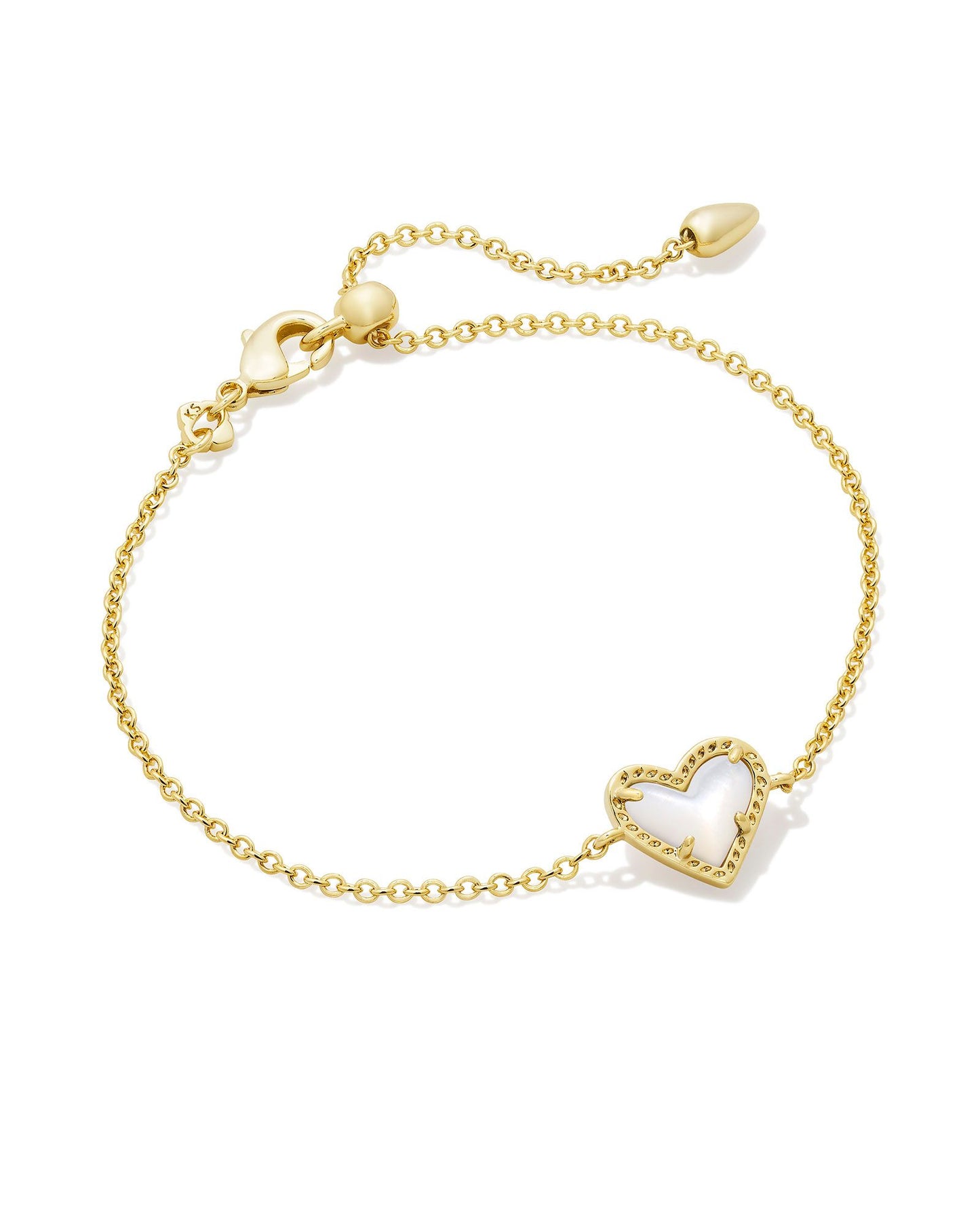 Kendra Scott Ari Heart Delicate Chain Bracelet - Gold Ivory Mother of Pearl