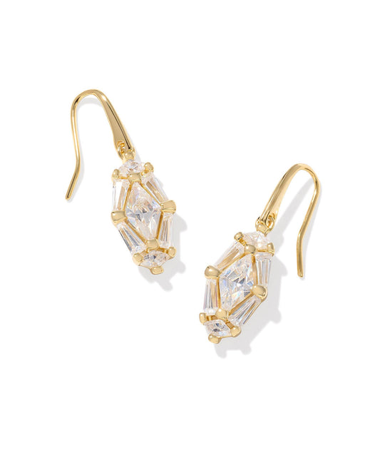 Kendra Scott Lindy Rae Lee Drop Earrings - Gold White Crystal