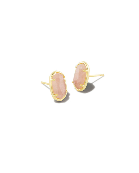 Kendra Scott Grayson Stud Earrings - Gold Rose Quartz