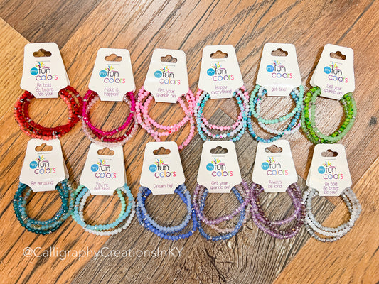 Kids 3 Stack Mini Crystal Bracelets