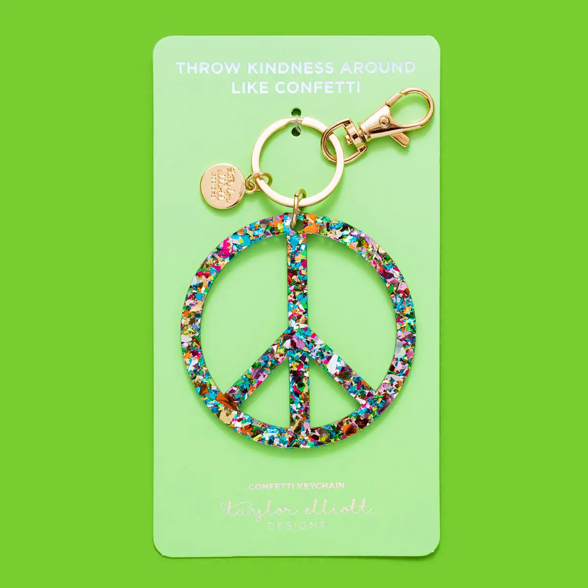 Confetti Peace Keychain