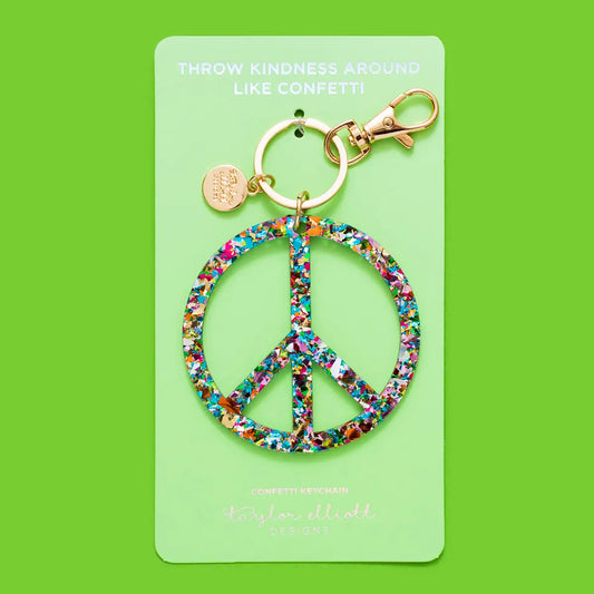 Confetti Peace Keychain