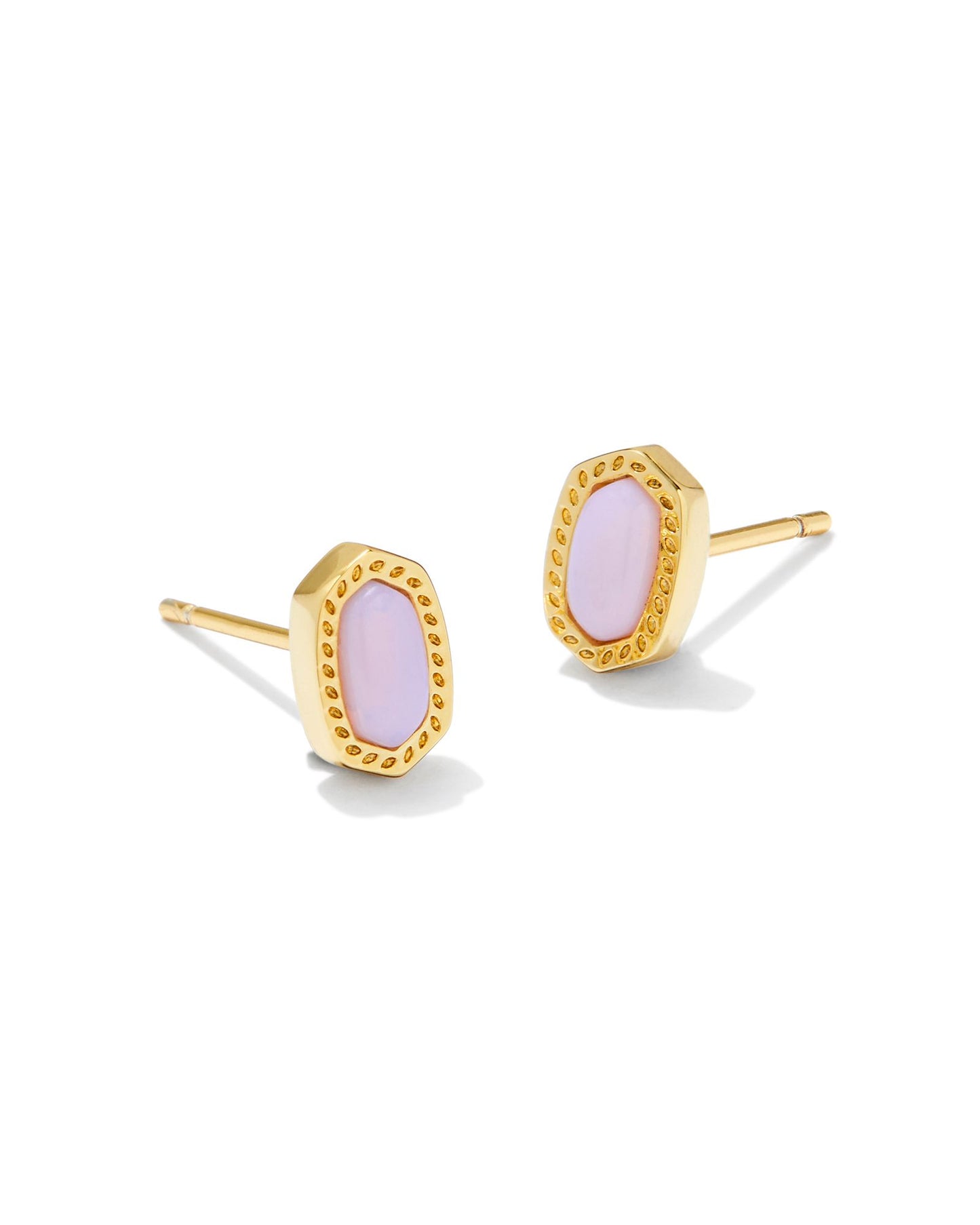 Kendra Scott Mini Ellie Stud Earrings - Gold Pink Opalite Crystal