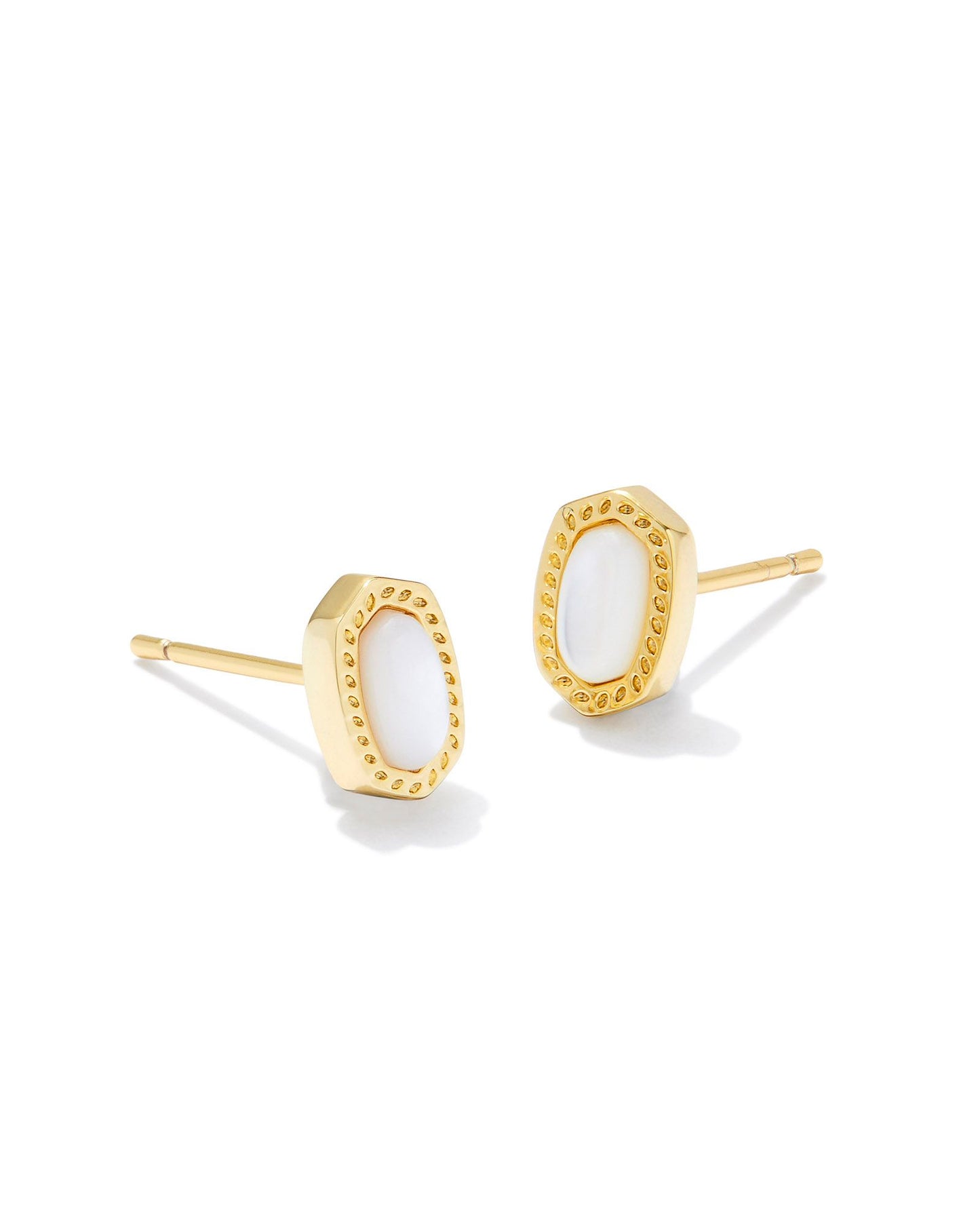 Kendra Scott Mini Ellie Stud Earrings - Gold Ivory Mother of Pearl