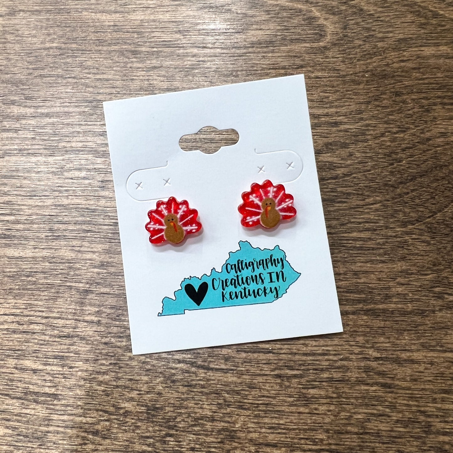 Acrylic Turkey Stud Earrings