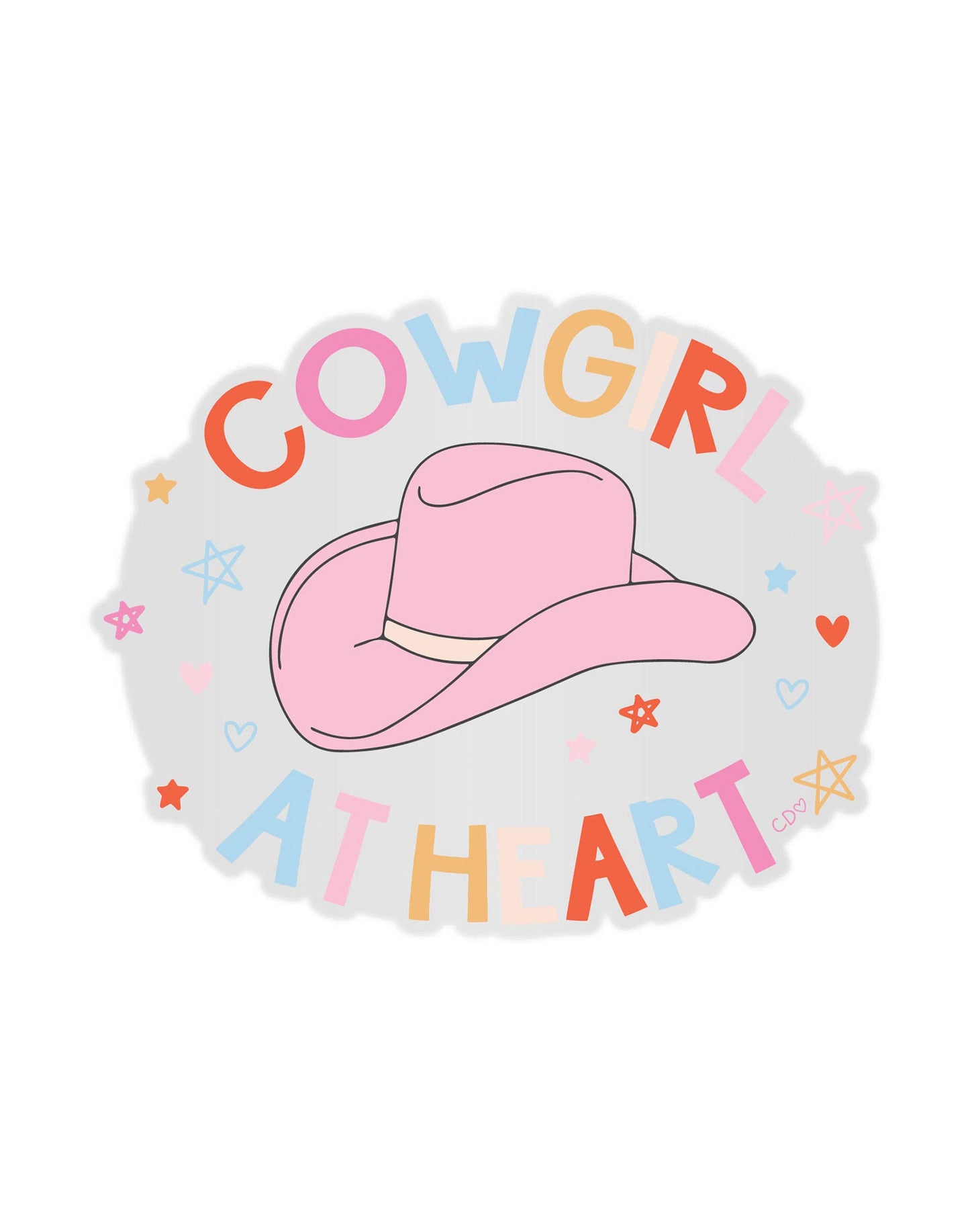 Cowgirl At Heart Clear Decal Sticker