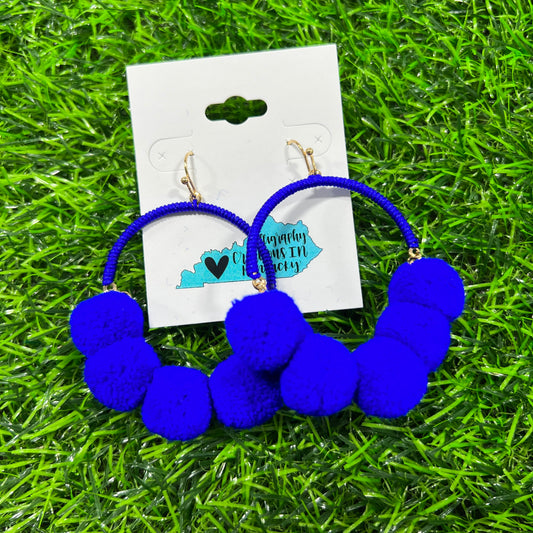 Royal Blue | Happy Days Pom Pom Earrings