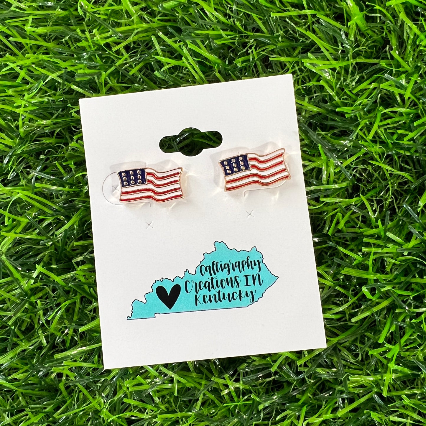 USA Flag Stud Earrings