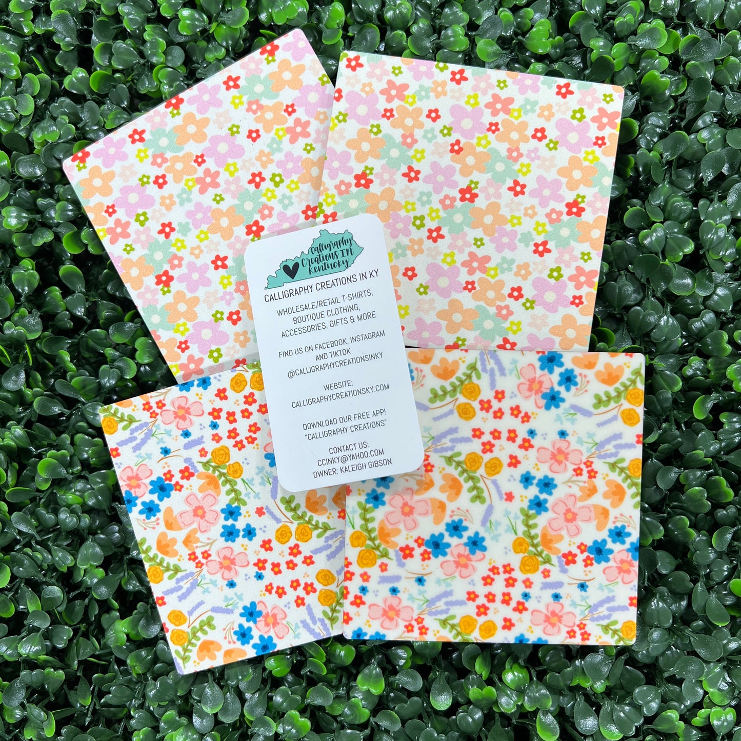 Floral Doodles By Rebekah Coaster Set