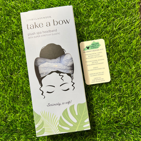 Blue • Take A Bow Plush Spa Headband