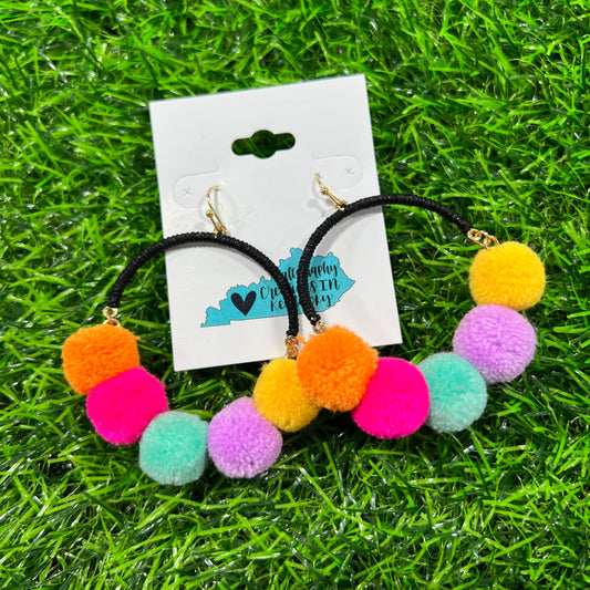 Multi | Happy Days Pom Pom Earrings