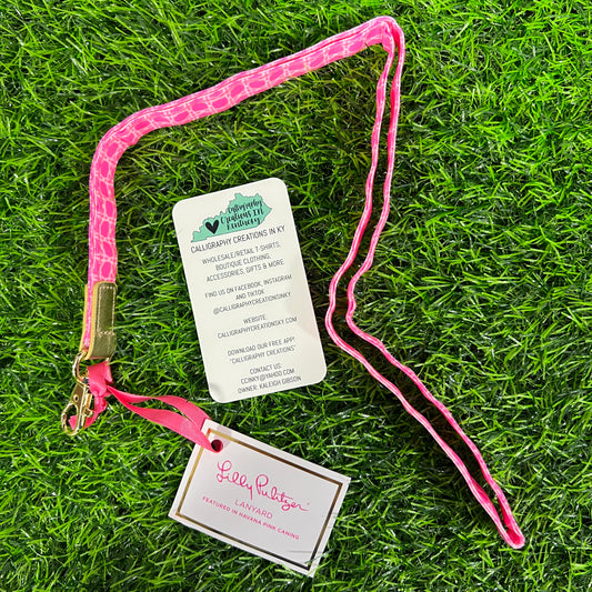 DOORBUSTER • Havana Pink Caning Lilly Pulitzer Lanyard