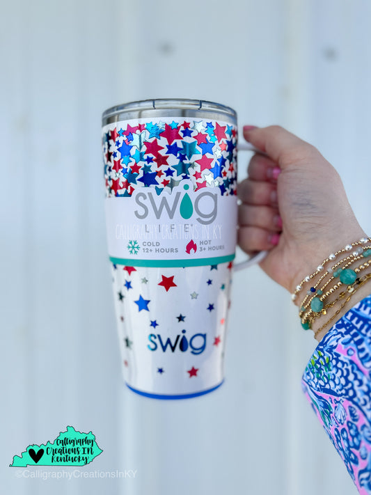 Star Spangled 22 oz Swig Travel Mug