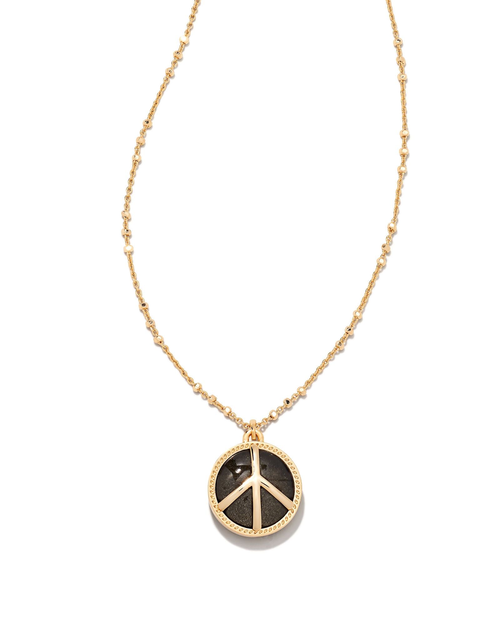 Gold Peace Sign Necklace – Sydney Costume Shop