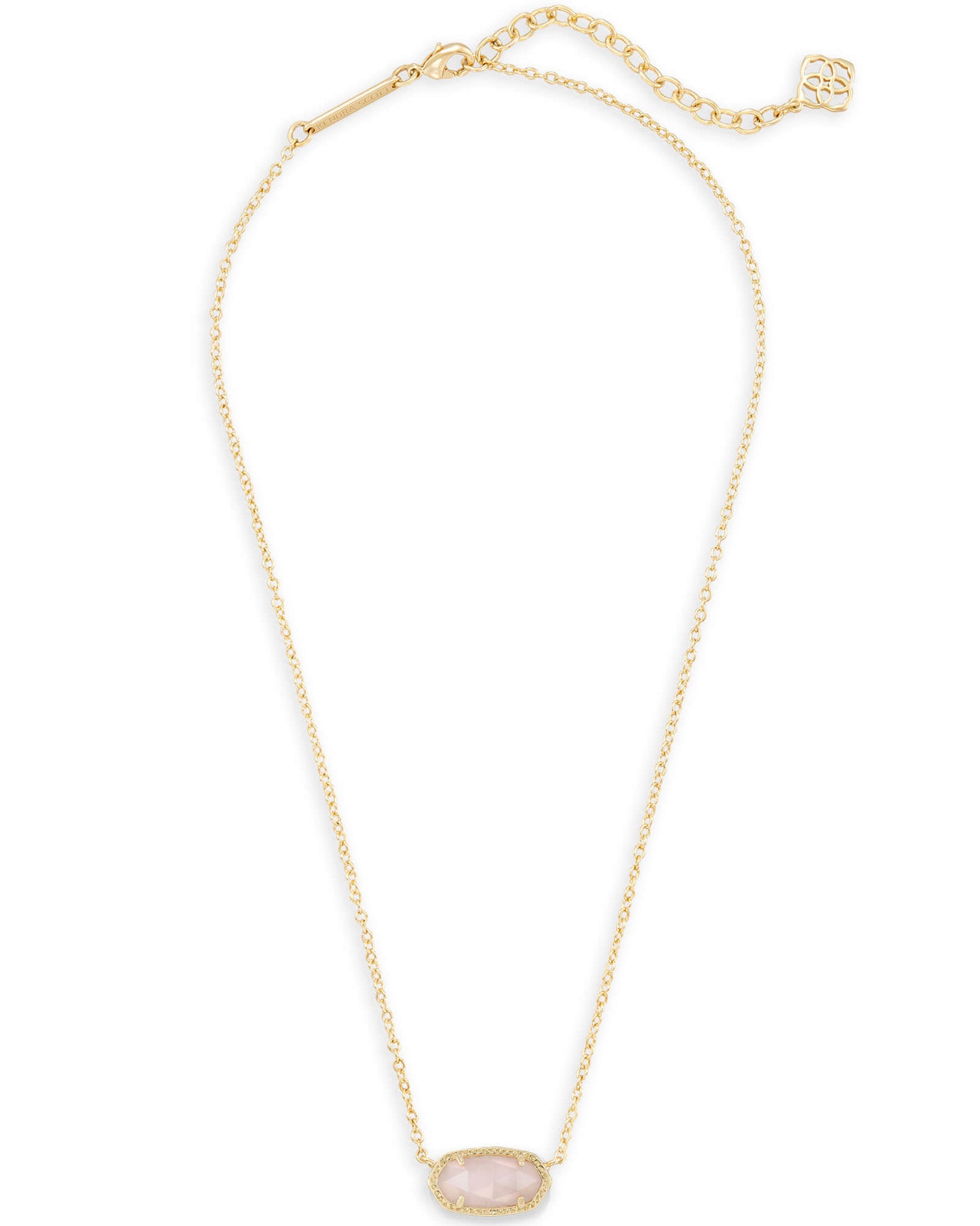 Kendra Scott Elisa Pendant Necklace - Gold Rose Quartz