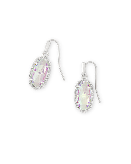 Kendra Scott Lee Drop Earrings - Rhodium Dichoric Glass