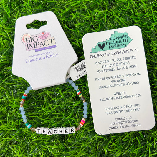 Teacher/Education Equality-Little Words Project Beaded Bracelet