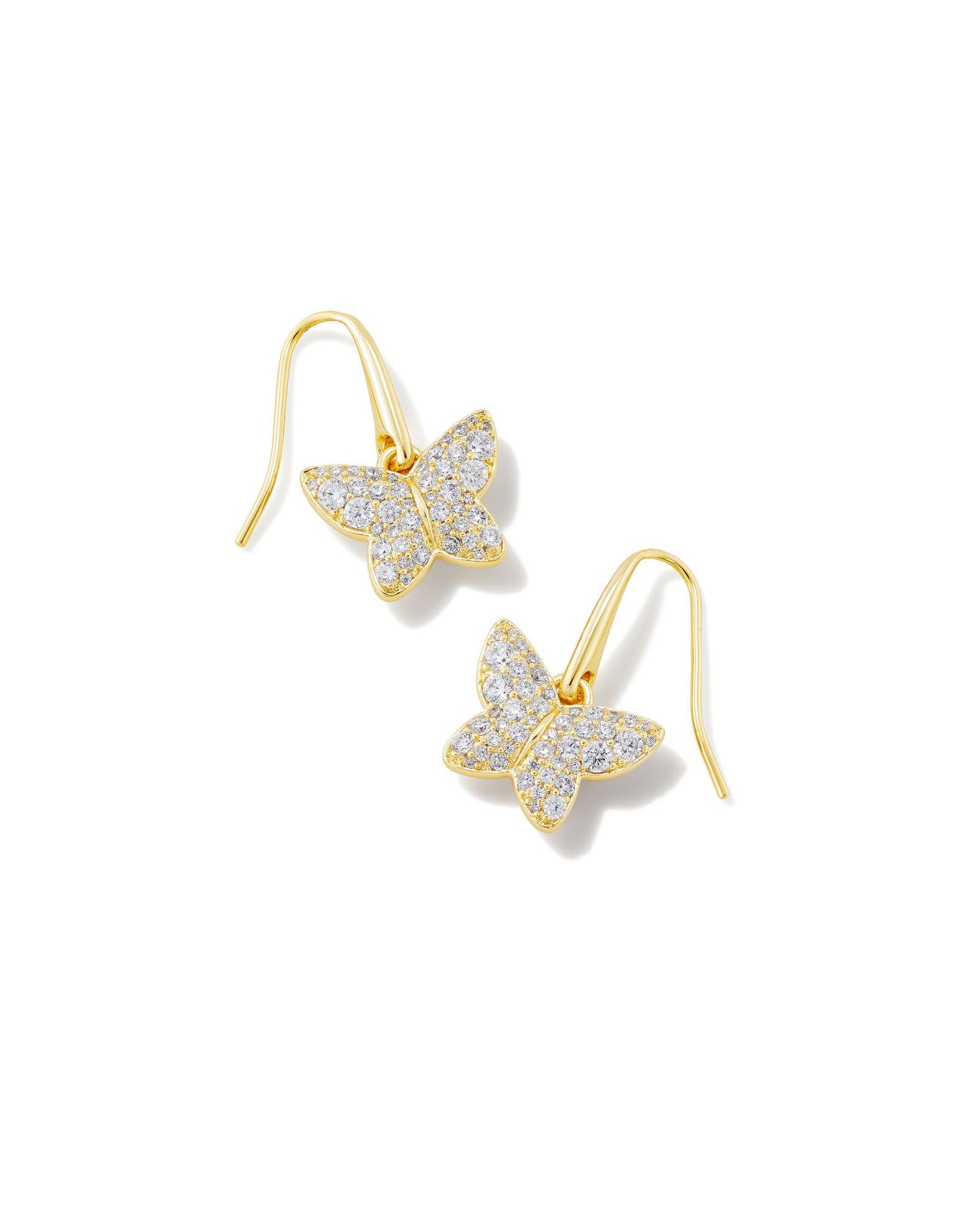 Kendra Scott Lillia Crystal Drop Earrings - Gold White Crystal