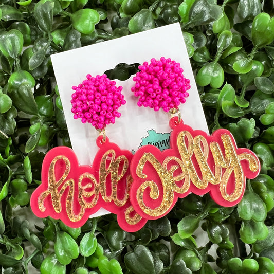 Pink/Gold Holly Jolly Earrings