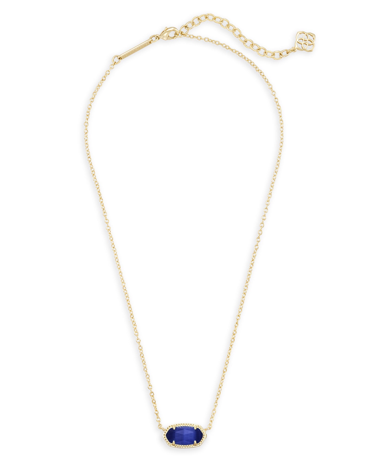 Kendra Scott Elisa Pendant Necklace - Gold Cobalt Cats Eye