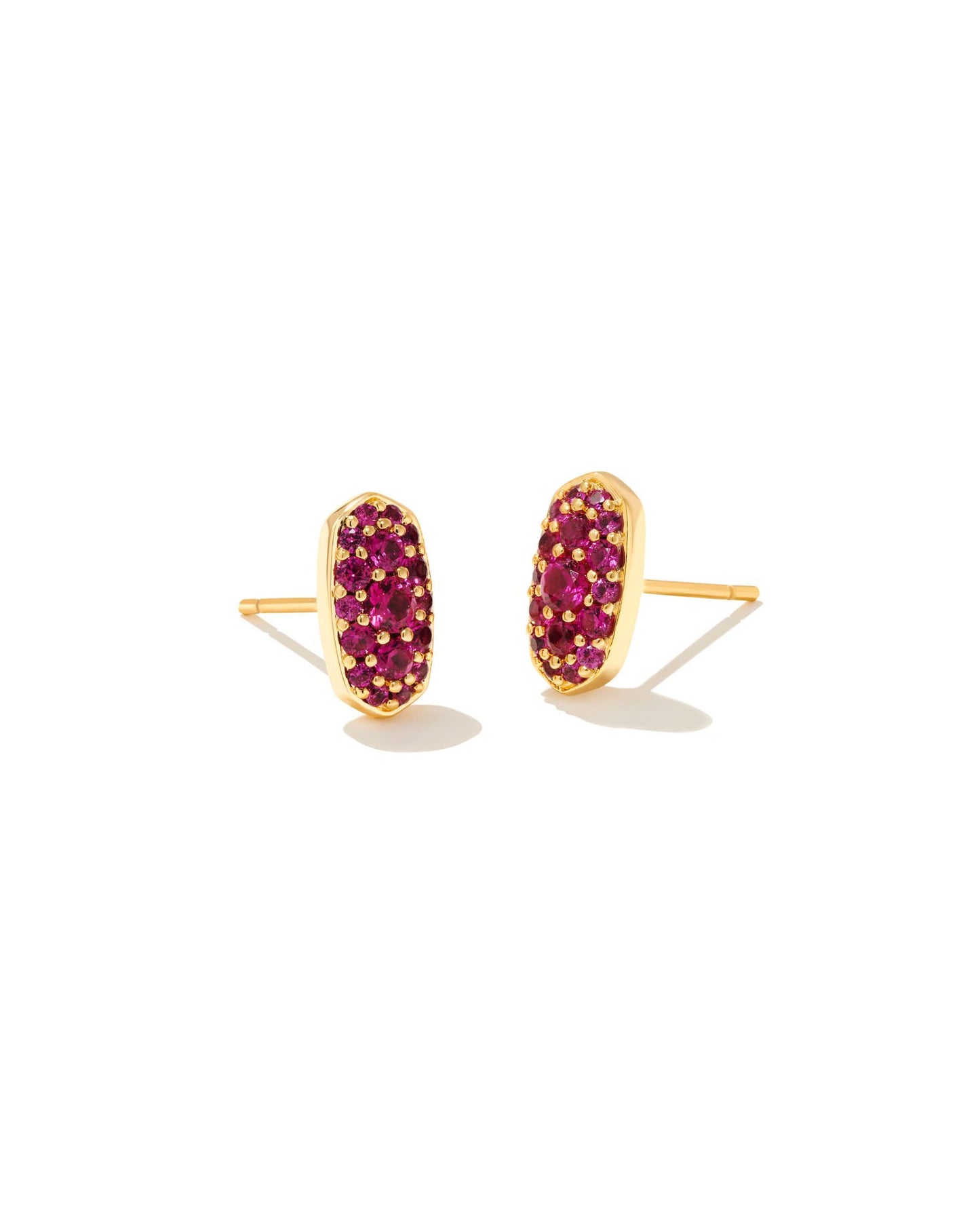 Kendra Scott Grayson Crystal Stud Earrings - Gold Ruby Crystal