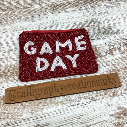 Burgundy Game Day Coin Purse