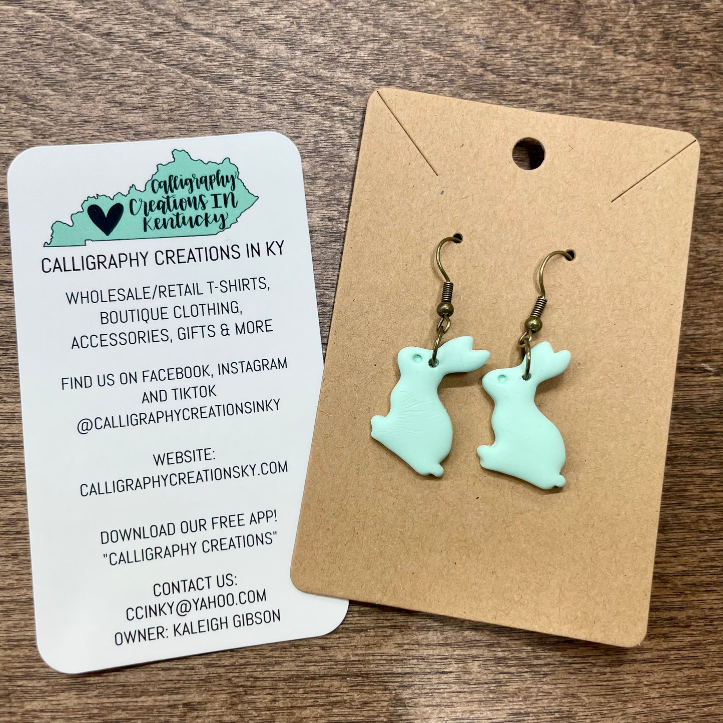 Mint Bunny Earrings