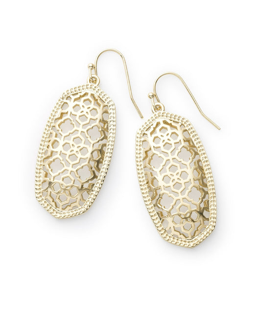 Kendra Scott Elle Drop Earrings - Gold Filigree Metal