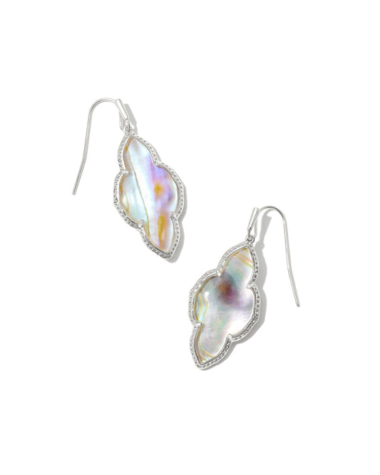 Kendra Scott Abbie Drop Earrings - Rhodium Iridescent Abalone