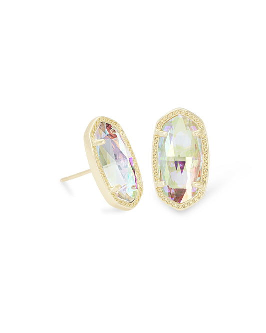 Kendra Scott Ellie Stud Earrings - Gold Dichroic Glass