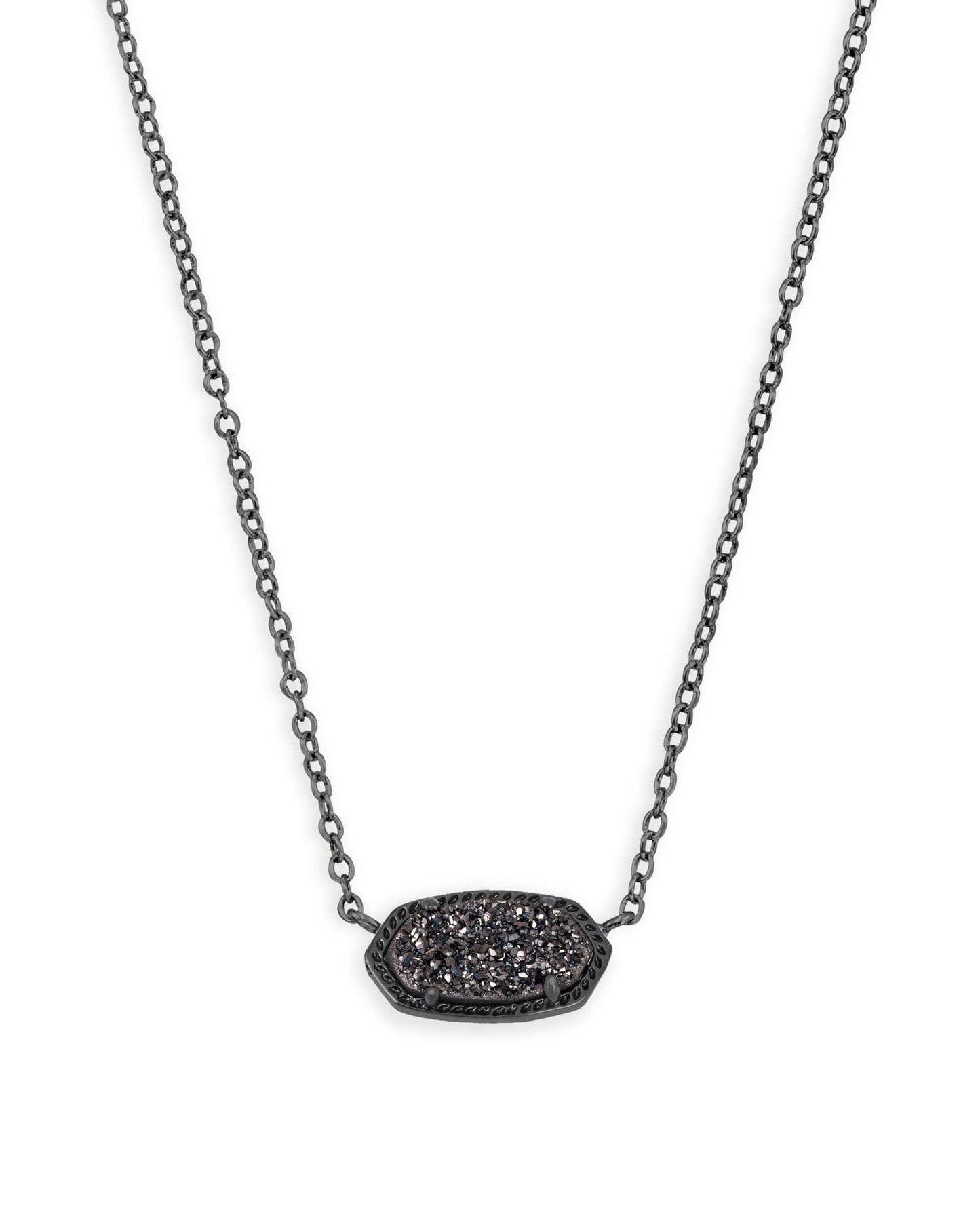 Kendra Scott Elisa Pendant Necklace - Gunmetal Black Drusy