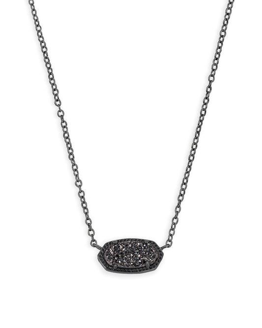 Kendra Scott Elisa Pendant Necklace - Gunmetal Black Drusy