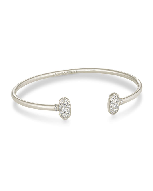 Kendra Scott Grayson Crystal Cuff Bracelet - Rhodium Metal White