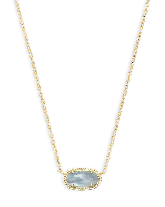 Kendra Scott Elisa Pendant Necklace - Gold Light Blue Illusion