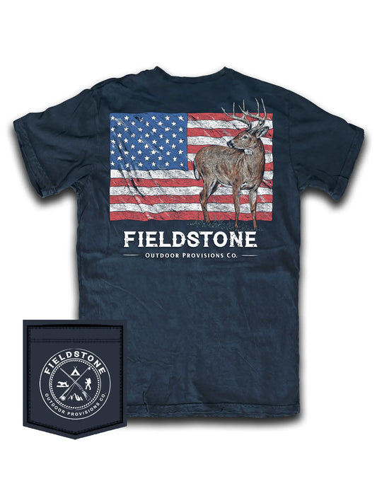 Flag Deer Fieldstone Tee