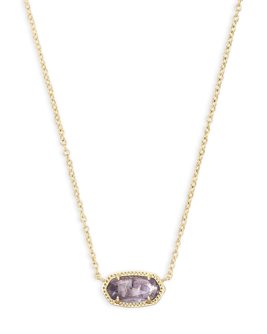 Kendra Scott Elisa Pendant Necklace - Gold Purple Amethyst