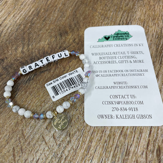 Creampuff / Grateful Little Words Project Beaded Bracelet