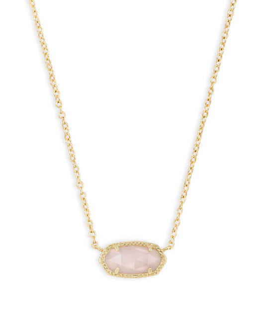 Kendra Scott Elisa Pendant Necklace - Gold Rose Quartz