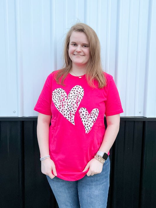 Dotted Heart Tee [RTS]- FINAL SALE