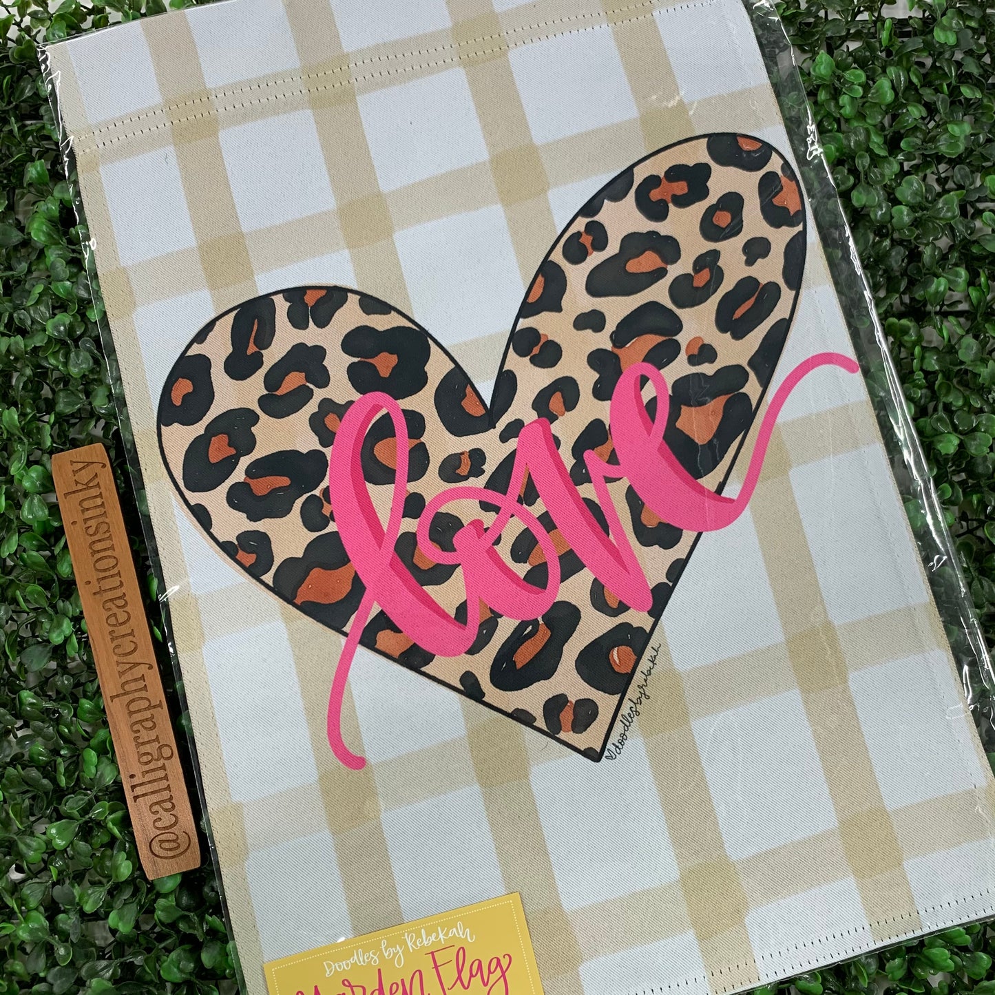 Leopard Heart Garden Flag