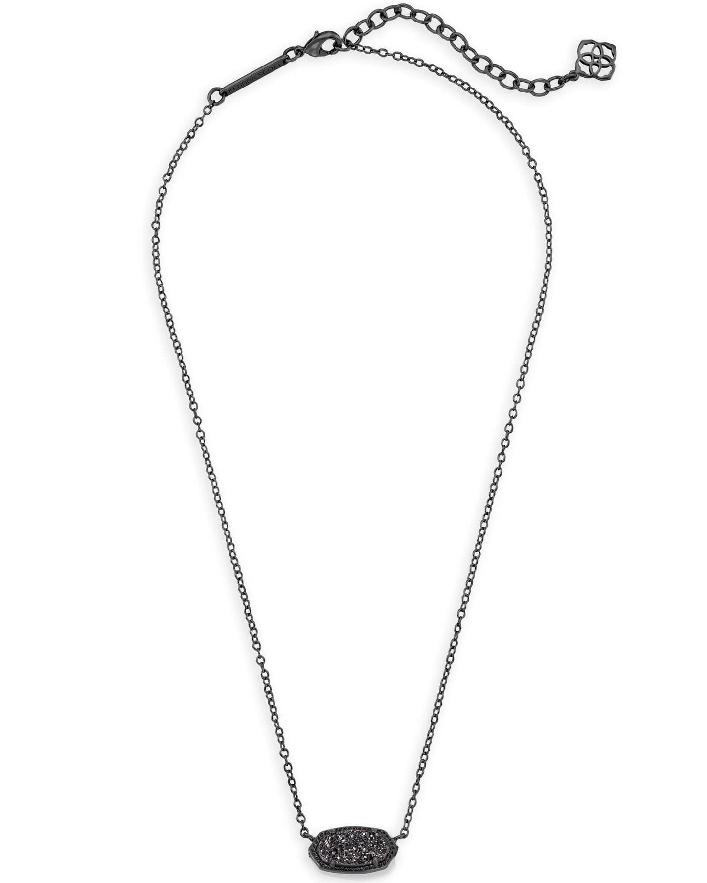 Kendra Scott Elisa Pendant Necklace - Gunmetal Black Drusy