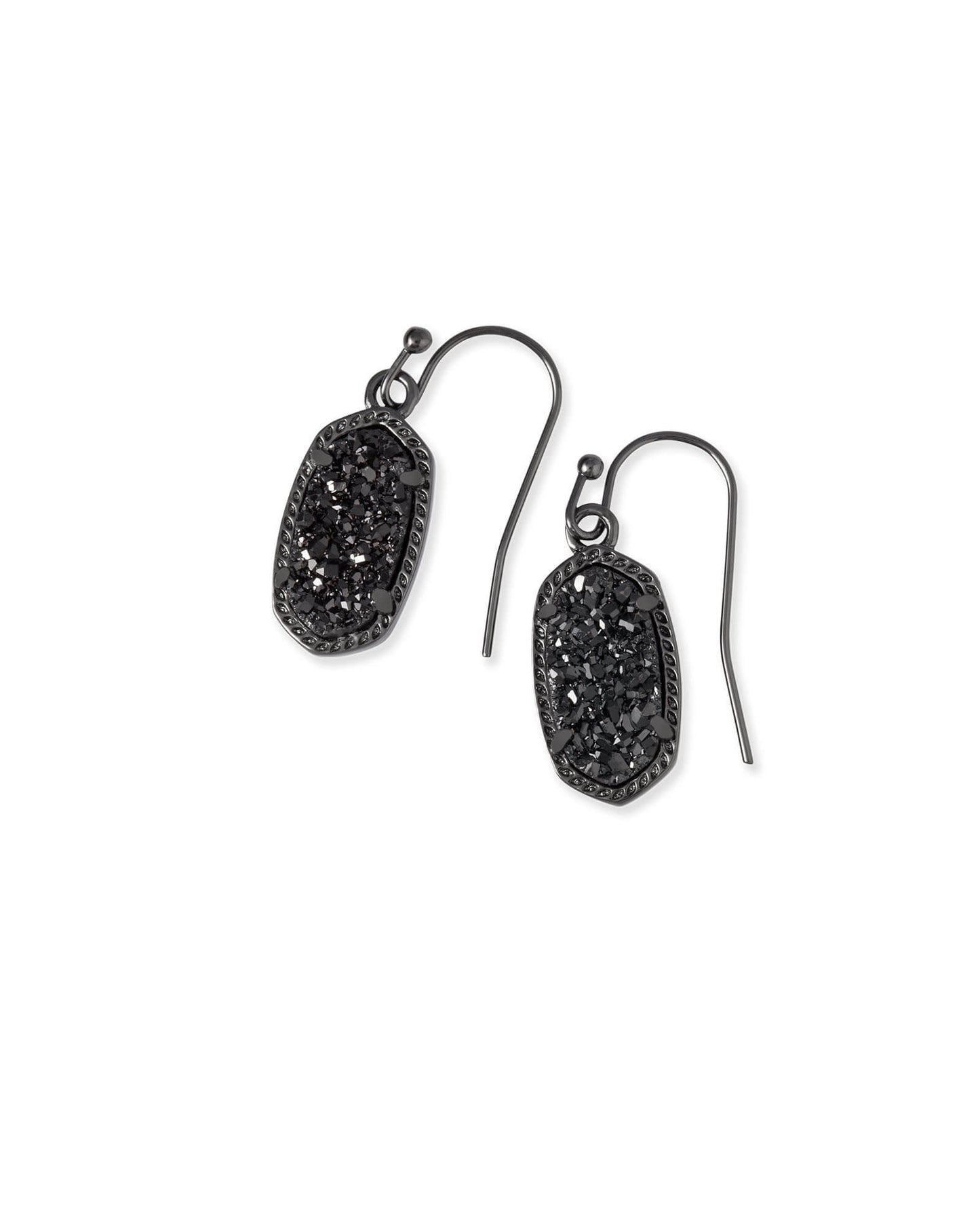 Kendra Scott Lee Drop Earrings - Gunmetal Black Drusy